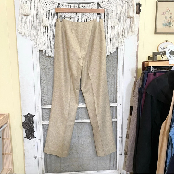Willi smith made in Italy tweed lined dress pants VTG size 6 beige academia - Picture 3 of 7